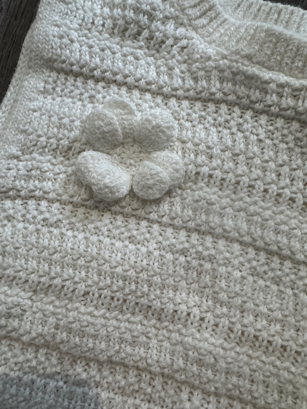 Zara White Knit Flower Appliqué Dress - Picture 3 of 7